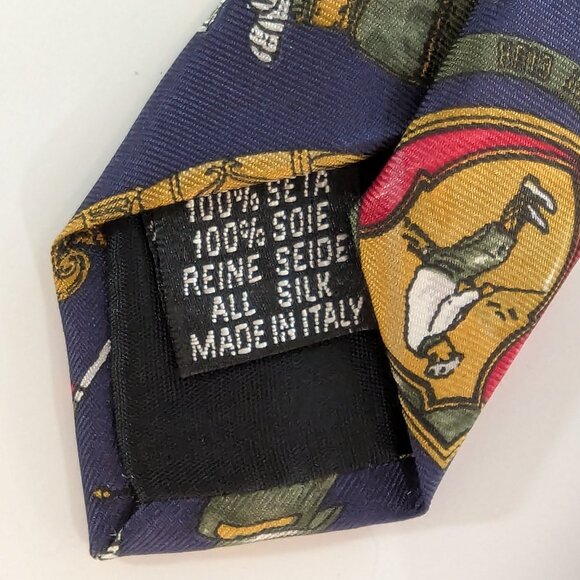 Vintage Hugo Boss Golf Print Silk Tie - Made in Italy - Picture 7 of 8